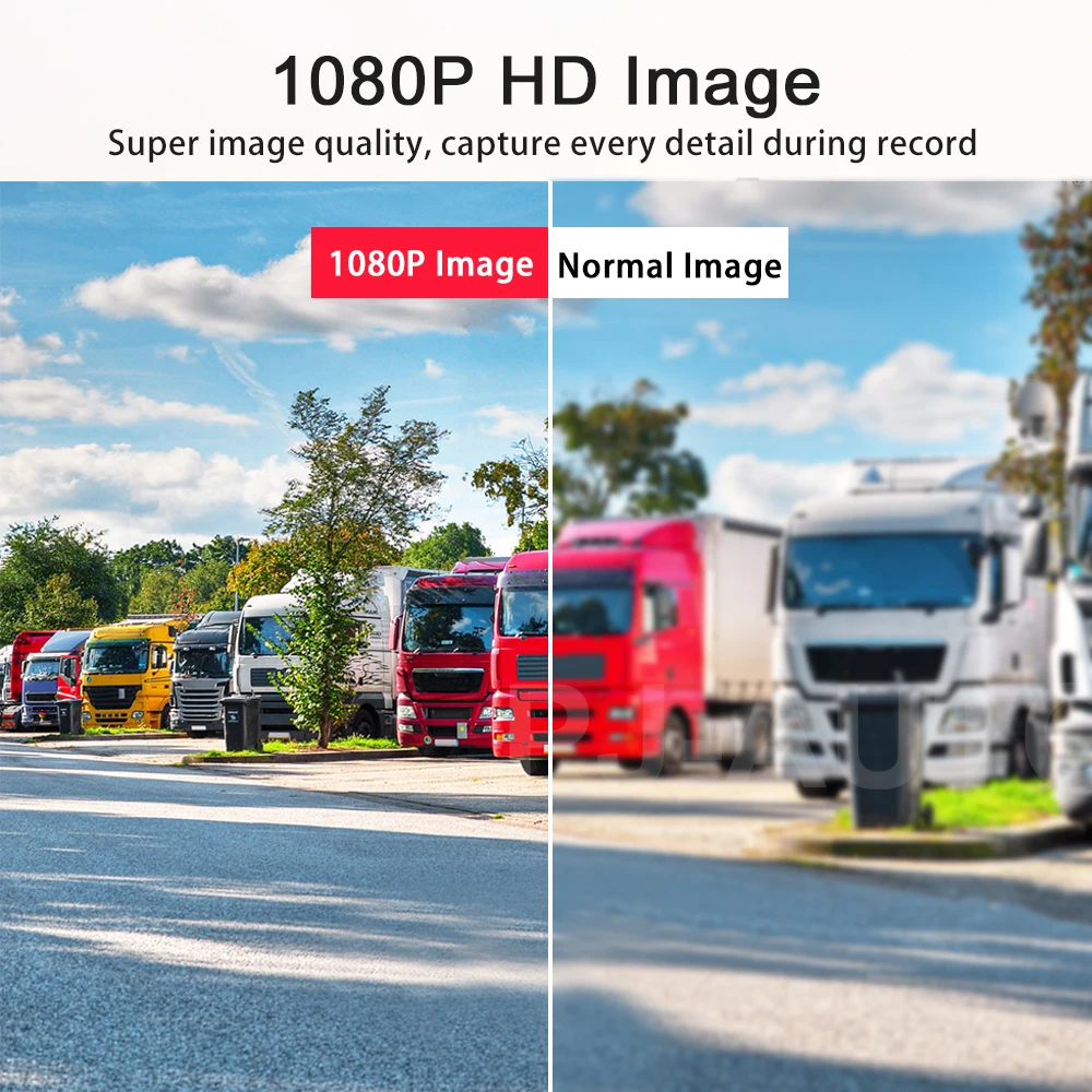 ЖК-монитор заднего вида PJAUTO для грузовика 4/6/8 канала 1080P четырехэкранный видеорегистратор с G-датчиком