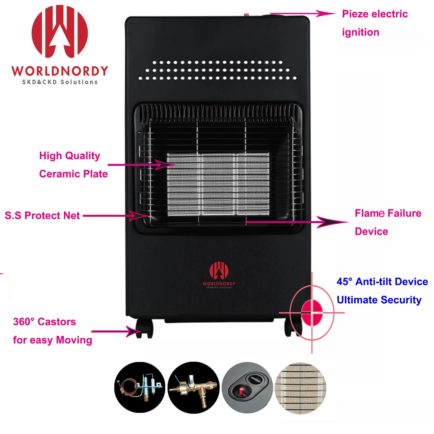 Innovation Design Hot Selling Heater Portable Mobile Electric Room Indoor Portable Gas Fan Heater