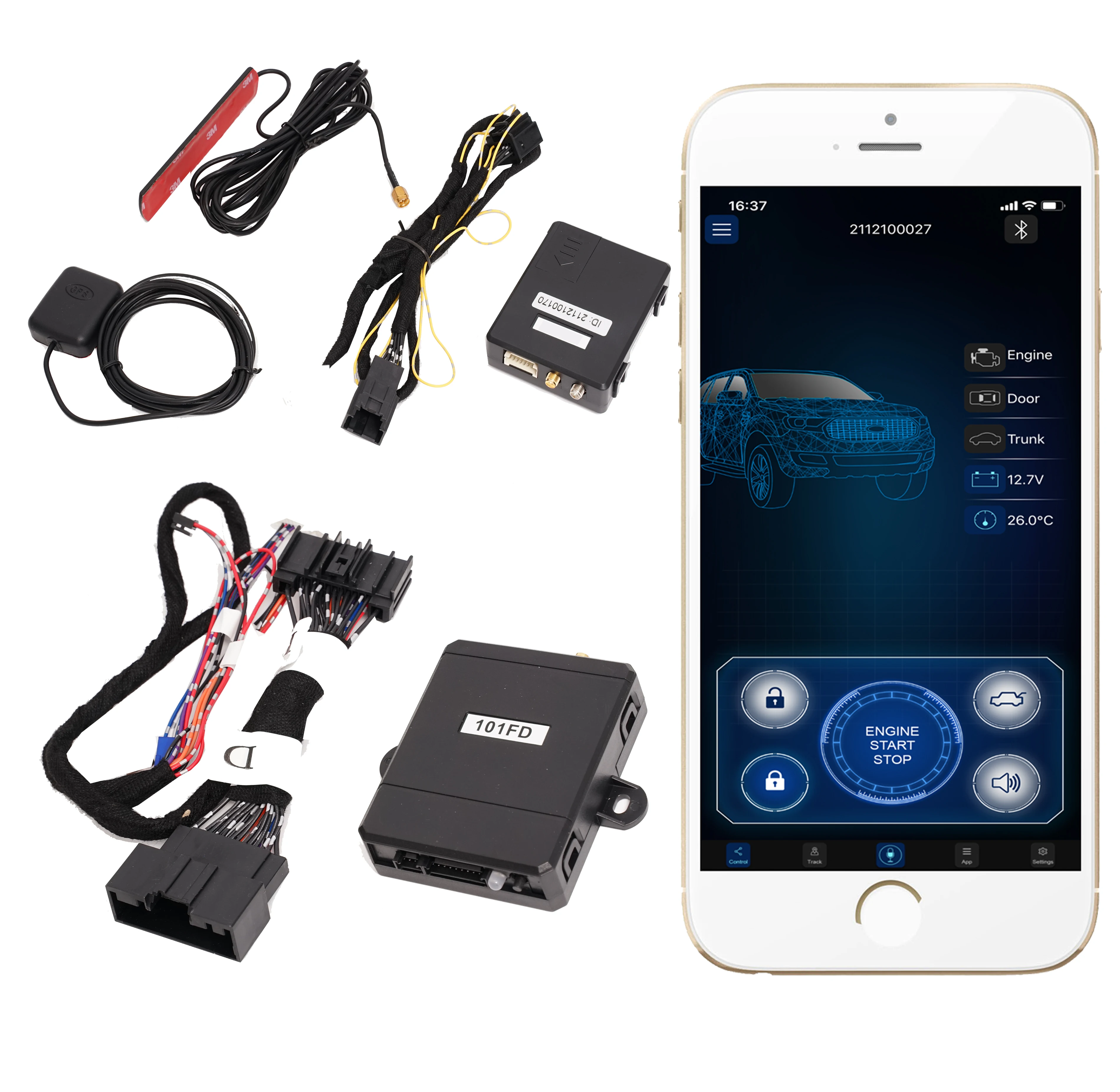 Plug and play CANBUS 4G smart mobile phone APP control gsm gps tracking For Ford long distance Remote engine start stop