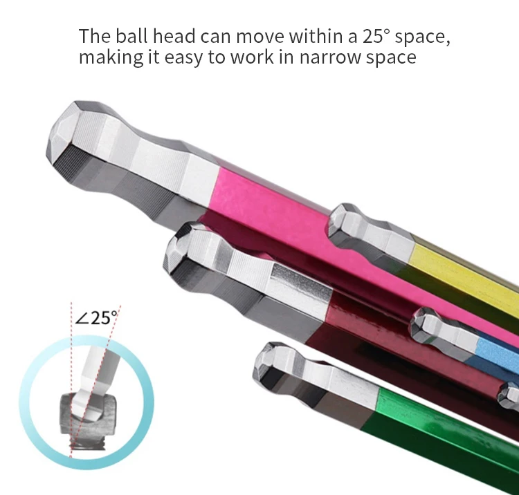 plum blossom hexagon mechanic metric premium torx key allen long arm ball end allen wrench set
