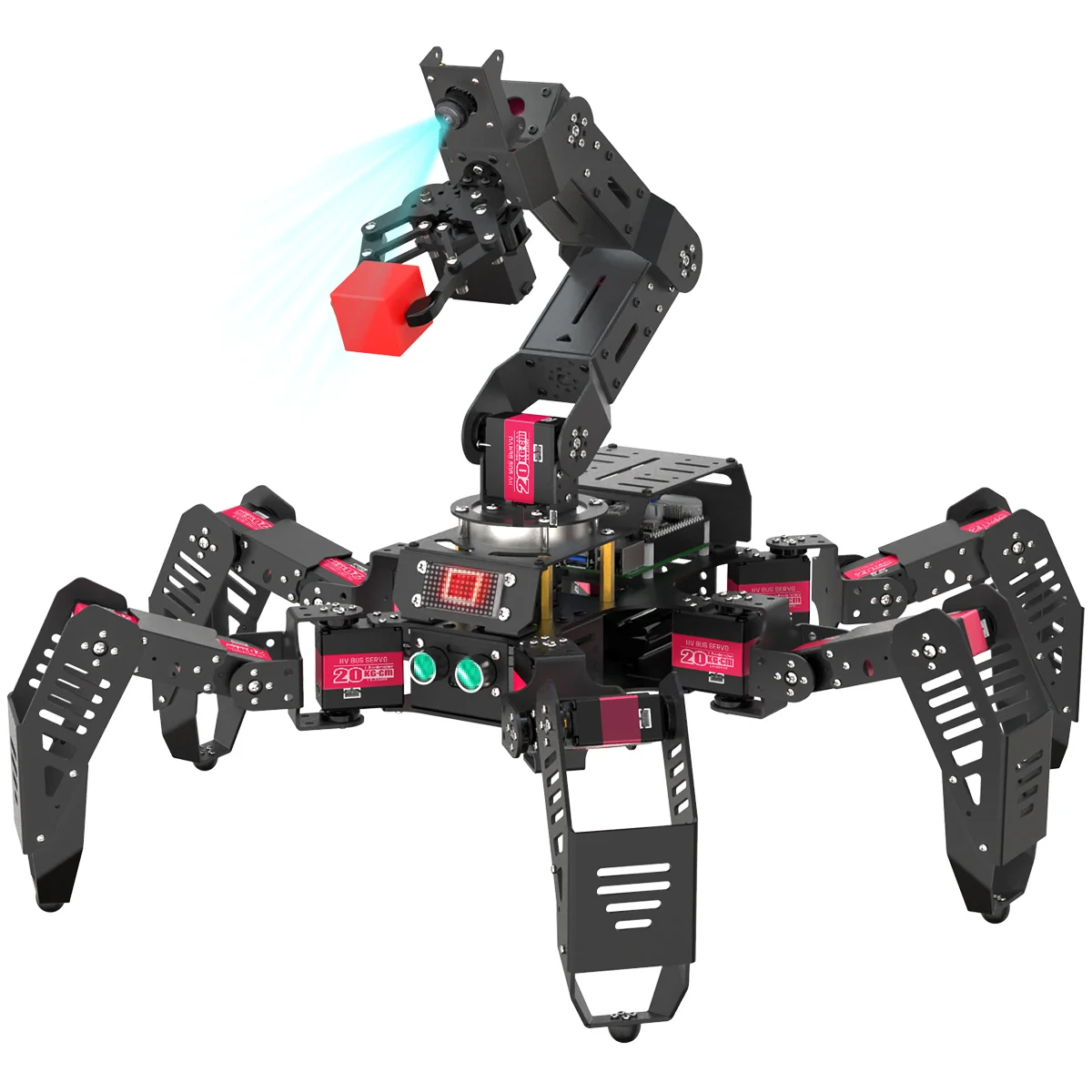 Hiwonder SpiderPi Pro Hexapod Robot with AI Vision Robotic Arm AI 6-Leg Robot Powered by Raspberry Pi 4B 4GB