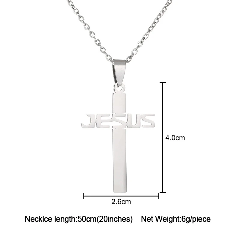 New Scapular Christian Catholic Religious Silver Gold Plated Stainless Steel Chain Jesus Cross Pendant Necklace For Women Men