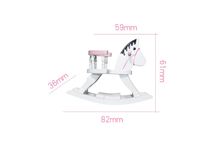 Factory Kids Play Role Miniature Decoration DIY Dollhouse Wooden Hobbyhorse Educational