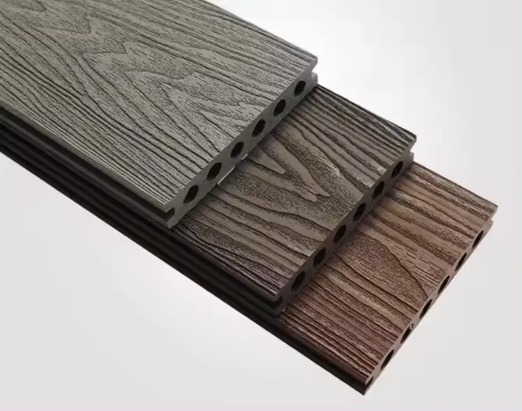 Wood Plastic Composite Board Anti Slip and Waterproof Outer Covering Wpc Deck Wood Texture Crack Resistant Outdoor Floor Tiles