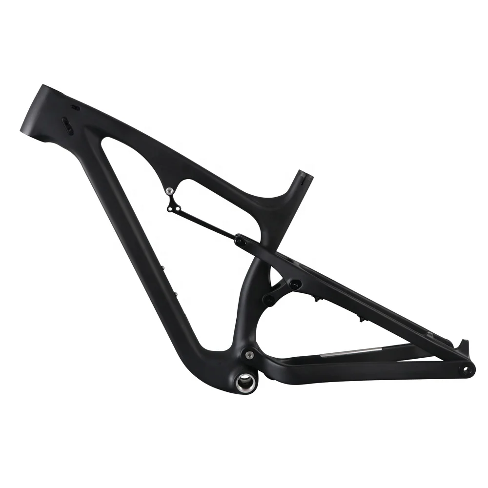 Full suspension 26er fat bike carbon frame with 200mm rear shock
