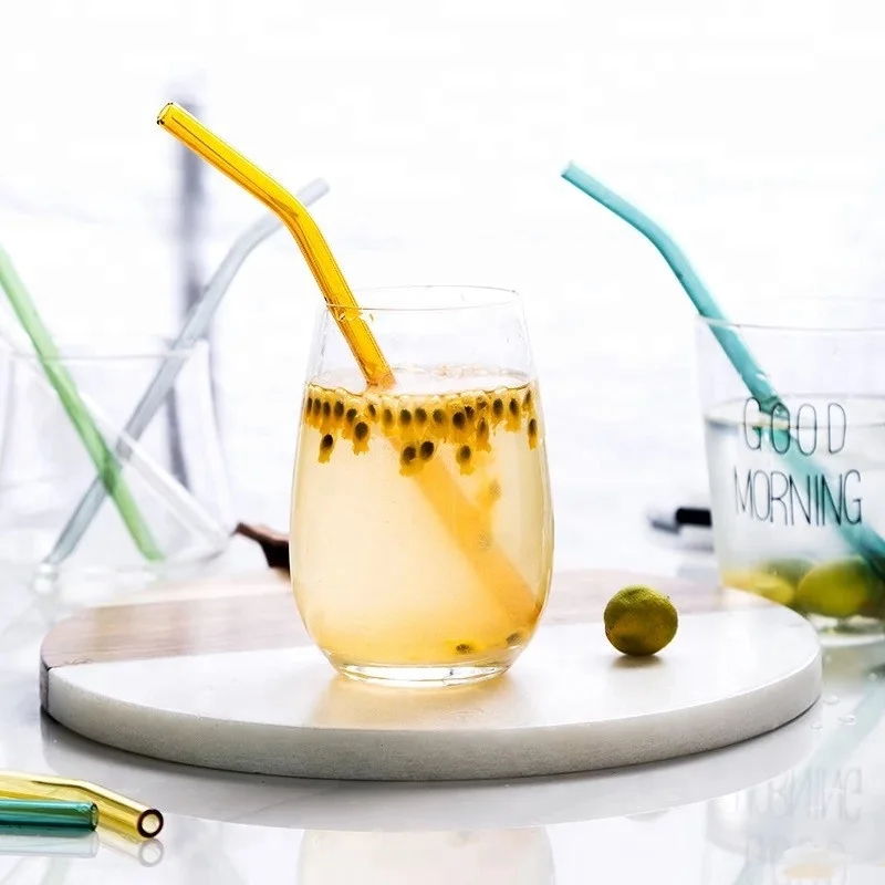 Распродажа разноцветные боросиликатные соломинки многоразовая стеклянная Солома для питья готовая к отправке в наличии