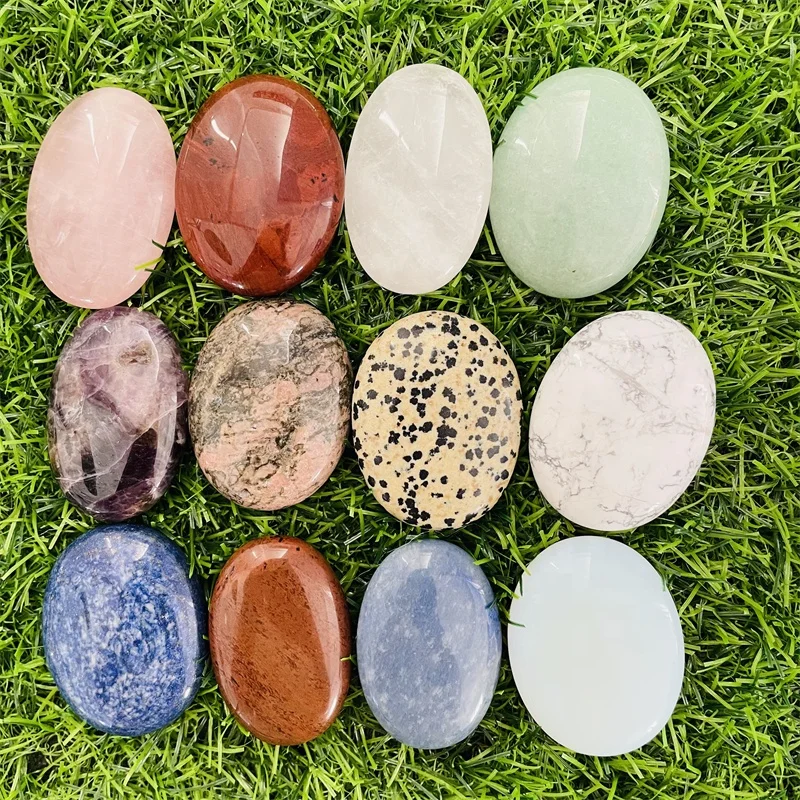 Various Materials Natural Crystals Healing Rose Quartz Palm Stone For Decoration