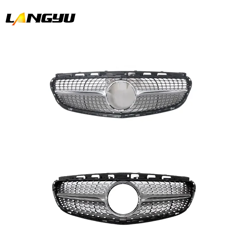 Classic Auto Modification Tuning Accessories ABS Material Gloss Black Front Grille For Mercedes Benz W212
