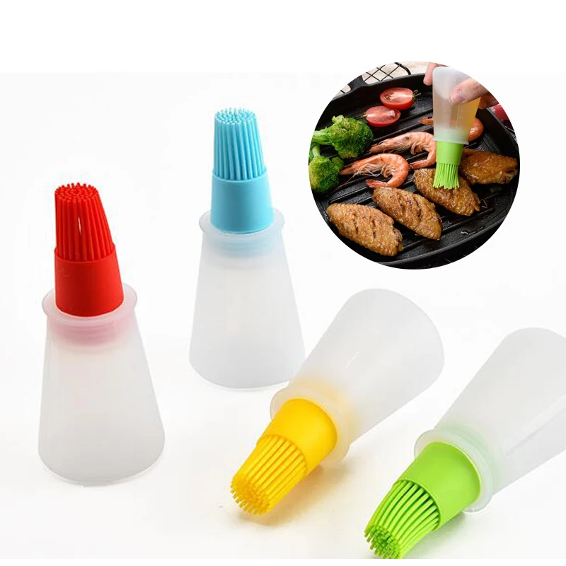 Kitchen Basting Oil Brush Colorful Silicone BBQ Tools Baking Liquid Cake Butter Bread Pastry Brush Heat Resistance Spice Tool