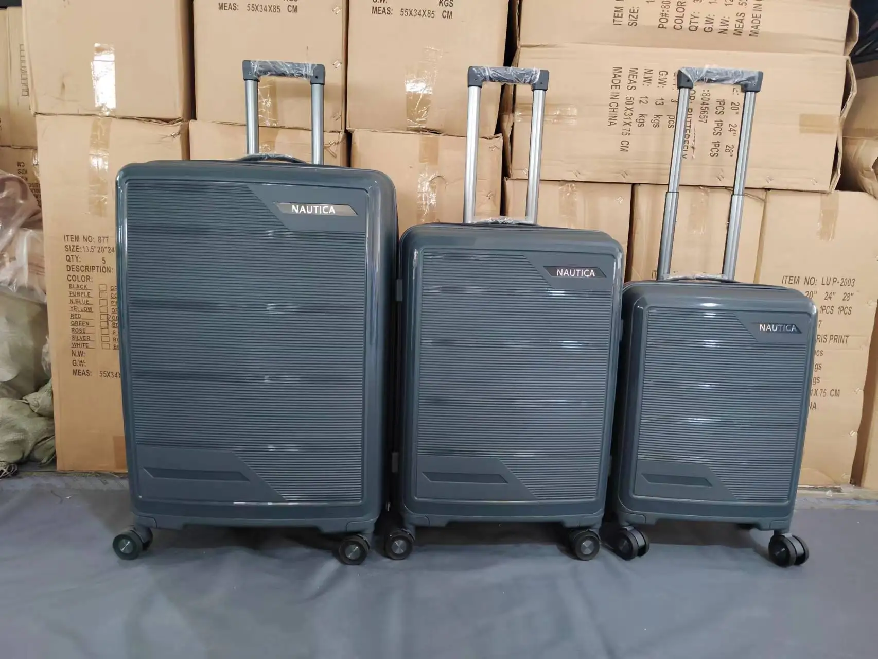 Bojun Wholesale luggage set  pp high quality factory suitcase TSA lock double wheel trolley suitcase 3 PCS / SET  20 24 28