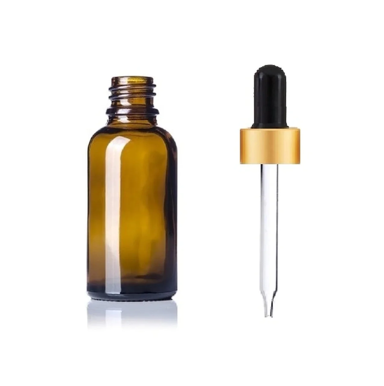 15ml 20ml 30ml amber essential oil glass bottle with dropper tamper evident CRC cap