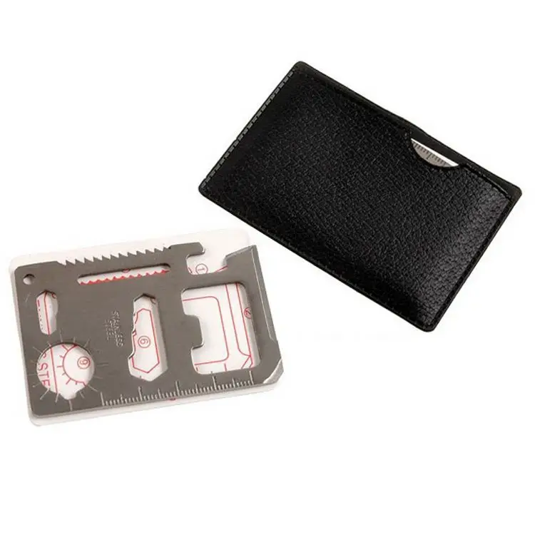 11-in-1 Custom Multitool Credit Card Survival Pocket Wallet Knife Pocket-Sized Survival Knife for Outdoor Camping Tools