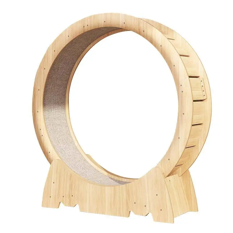OEM Custom Factory Price Silent Exercise Running Wheel Climbing Frame Wooden Fiberboard Cat Toy cat accessories Cat Treadmill