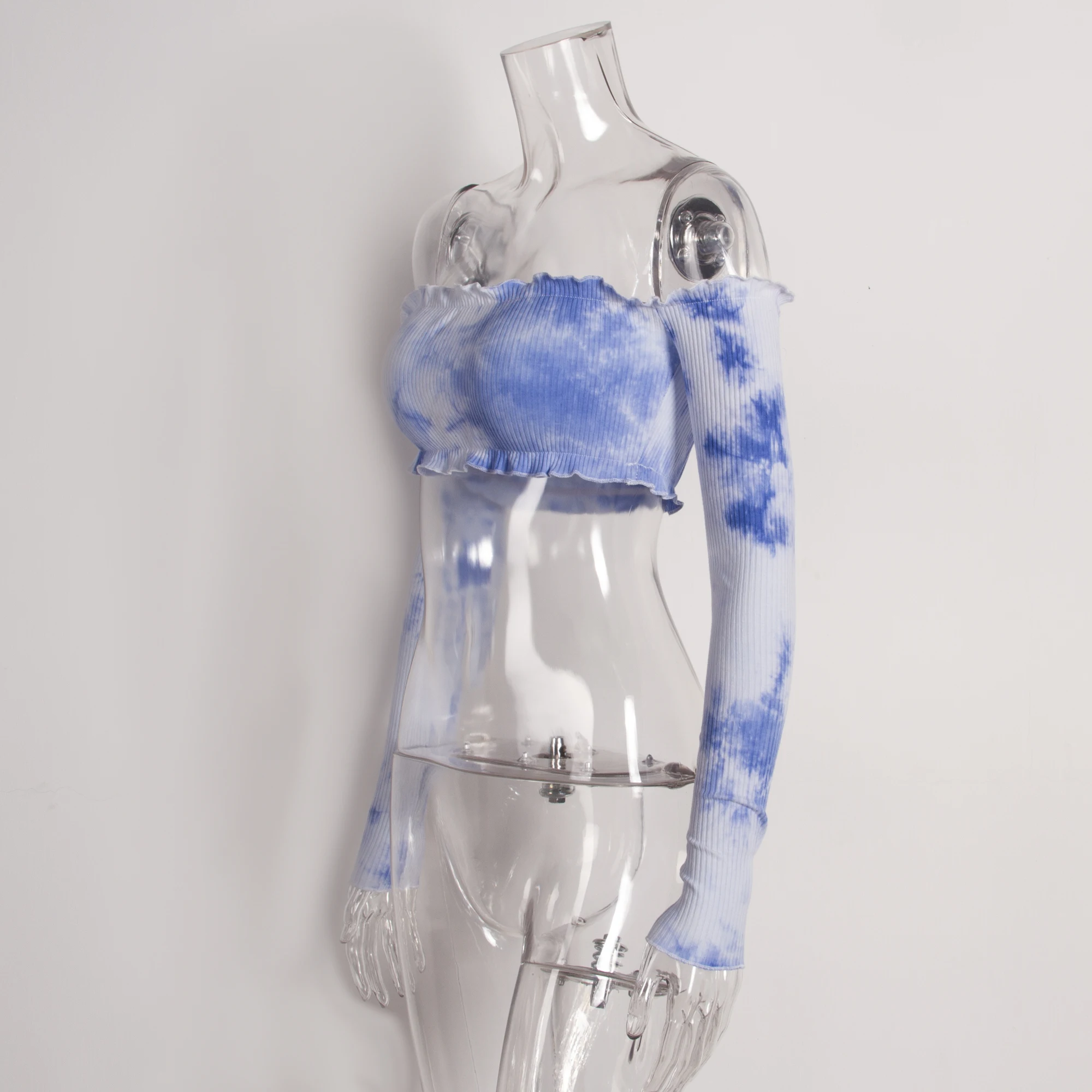 8481 женские тай-дай Топ Лидер продаж женские блузки Топы женские короткие бретели топы 2020 новое поступление