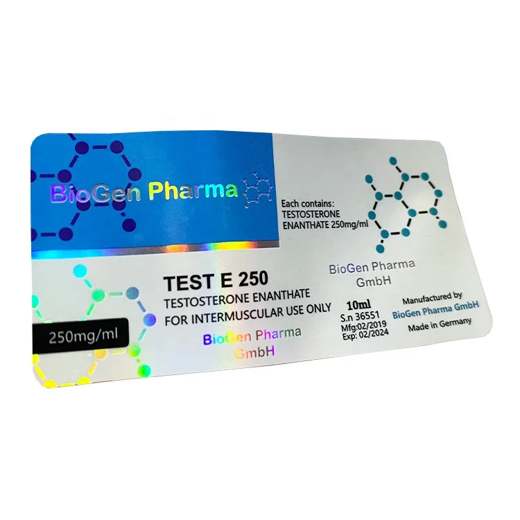 VL-233 Test E 250 Vial Labels steril Plastic Waterproof label hologram injection label for 10 ml vials