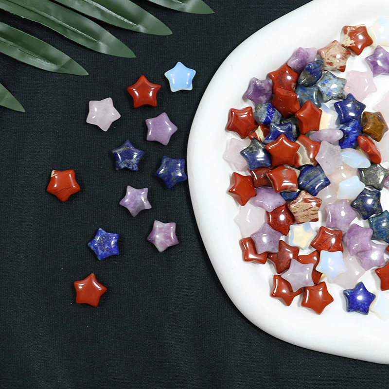 18mm Factory price Wholesale Mini Crystal Carving Polished Star Shape