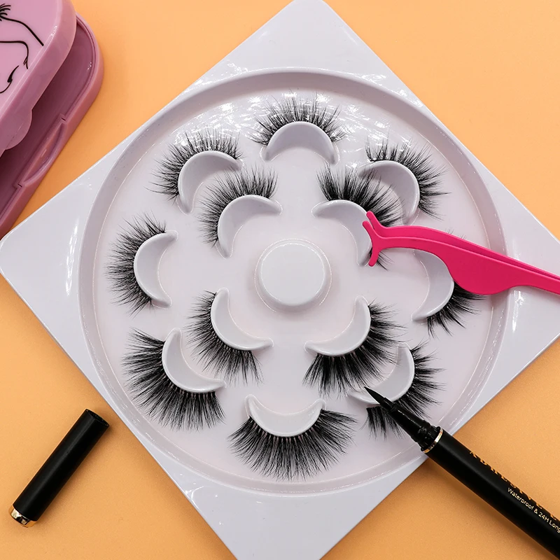 
Ice Cream Box Eyelashes 3 Eyelash Packaging Cuatom Glue Matte Black With Tray Fancy Case Mirror Personalised 