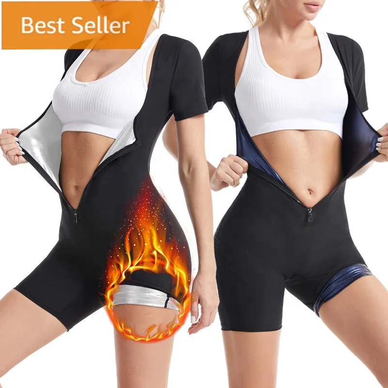 3 in 1 Slimming Sauna Vest Sweat Shapewear Tank Top Workout Weight Loss Body Sweatsuit Exercise Fitness Gym Women Girls Bodysuit