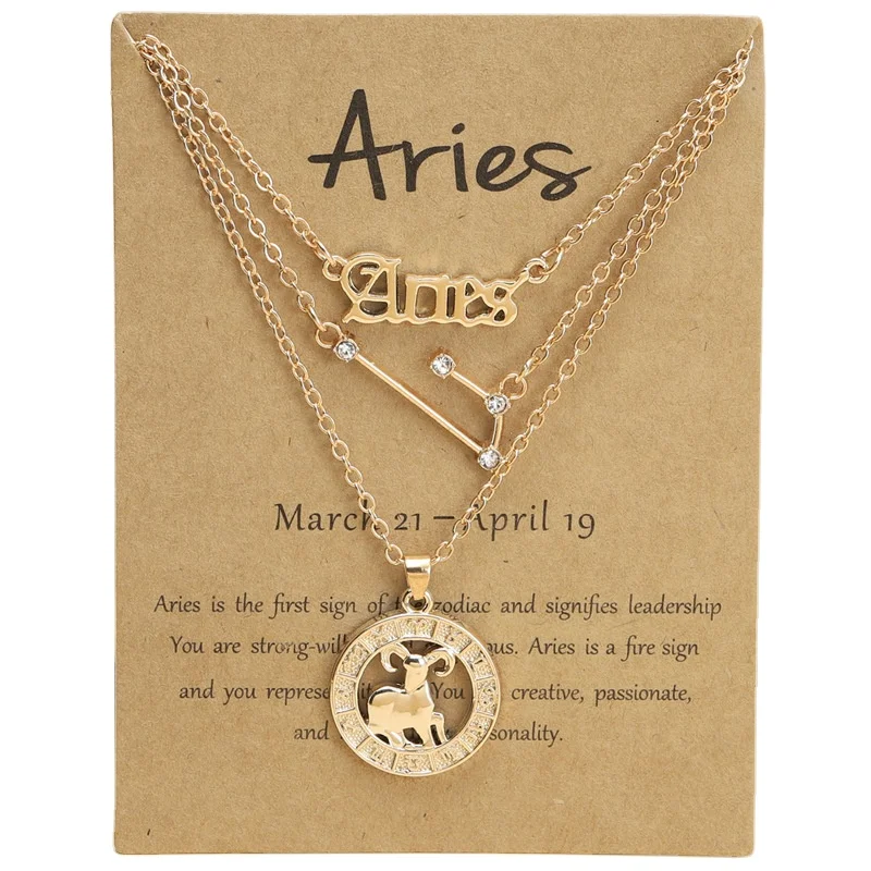 New Vintage Three-Piece Jewelry Set 12 months  Stainless Steel English Necklace with Star Image Pendant for Gifts Weddings