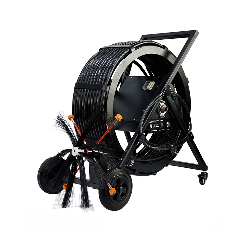 Portable Duct Cleaning Machine with Trolley and Flexible Shaft for 100-800mm Pipes