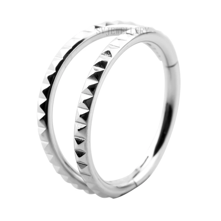 New ASTM F136 Titanium Hinged Segment Multi Row Clicker Nose Ring Ear Tragus Piercing