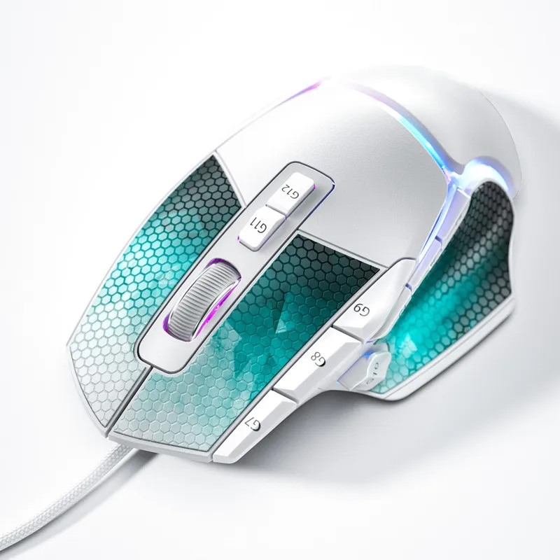 PCTENK IDM OEM Gaming Wired Mouse RGB Lighting USB Mouse With Side Button Pc Gamer Mice