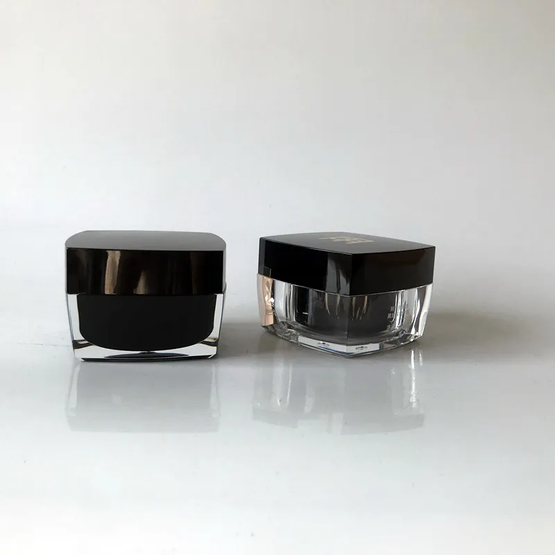 
cosmetic packing white square acrylic eye cream jar capsules container 