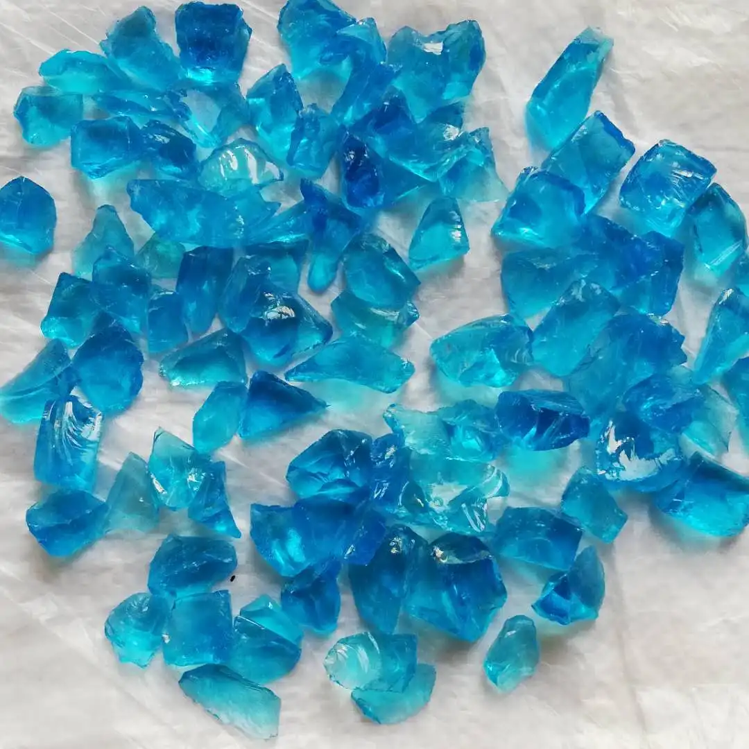 9-12mm and 12-20mm Amber Color Crushed Fire Glass Rocks