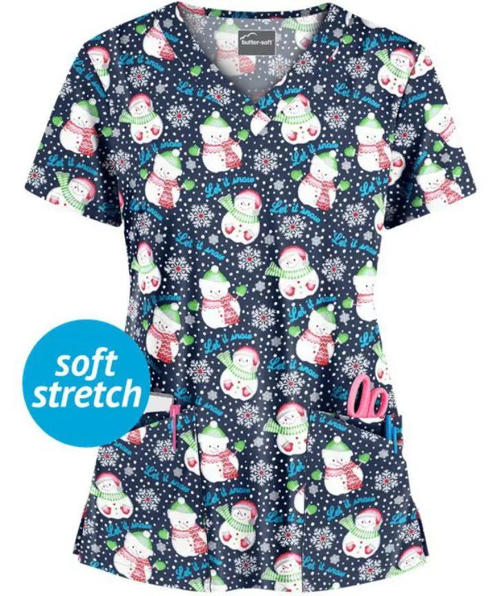 Рождественские скрабы оптовая продажа Высококачественная униформа из 100% хлопка рождественские для кормления топы