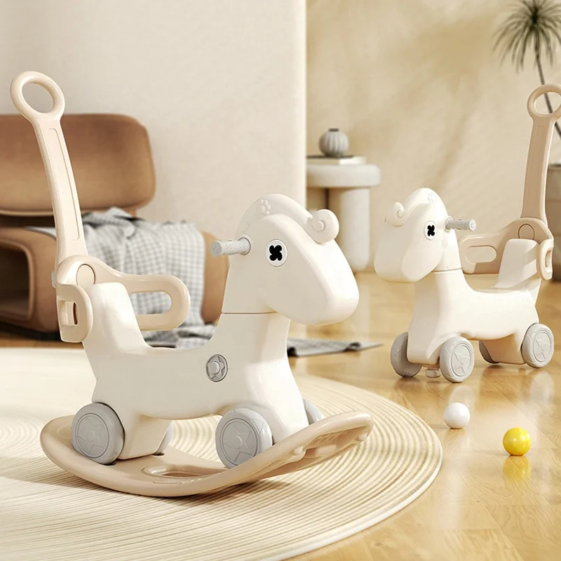 Wholesale cheap baby toys best-selling multi-functional baby rocking horse Inside the toy car can be moved with wheels and music