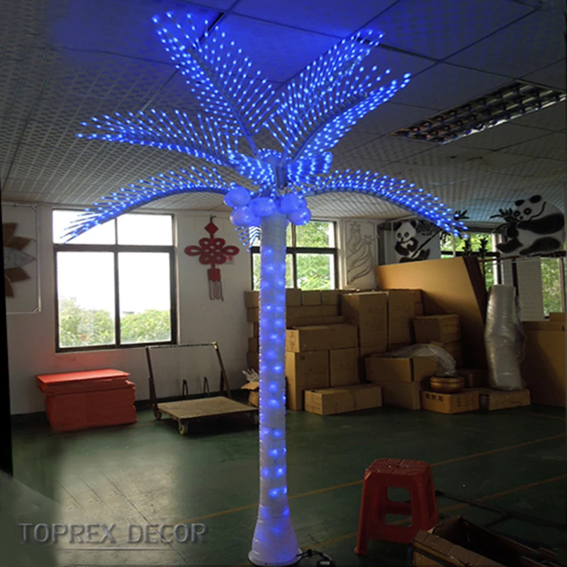 Ip65 Outdoor Waterproof Lighted Holiday Event Decoration Plastic Artificial Led Coconut Tree Lights Palm Tree With