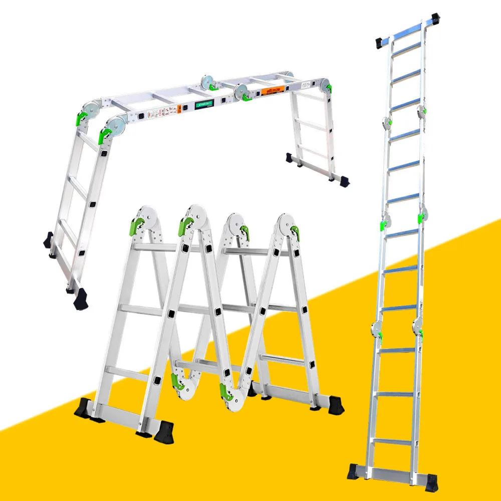 Multipurpose step 4x3/4x4/4x5/4x6 telescopic en131 ladder folding compact design aluminum ladder