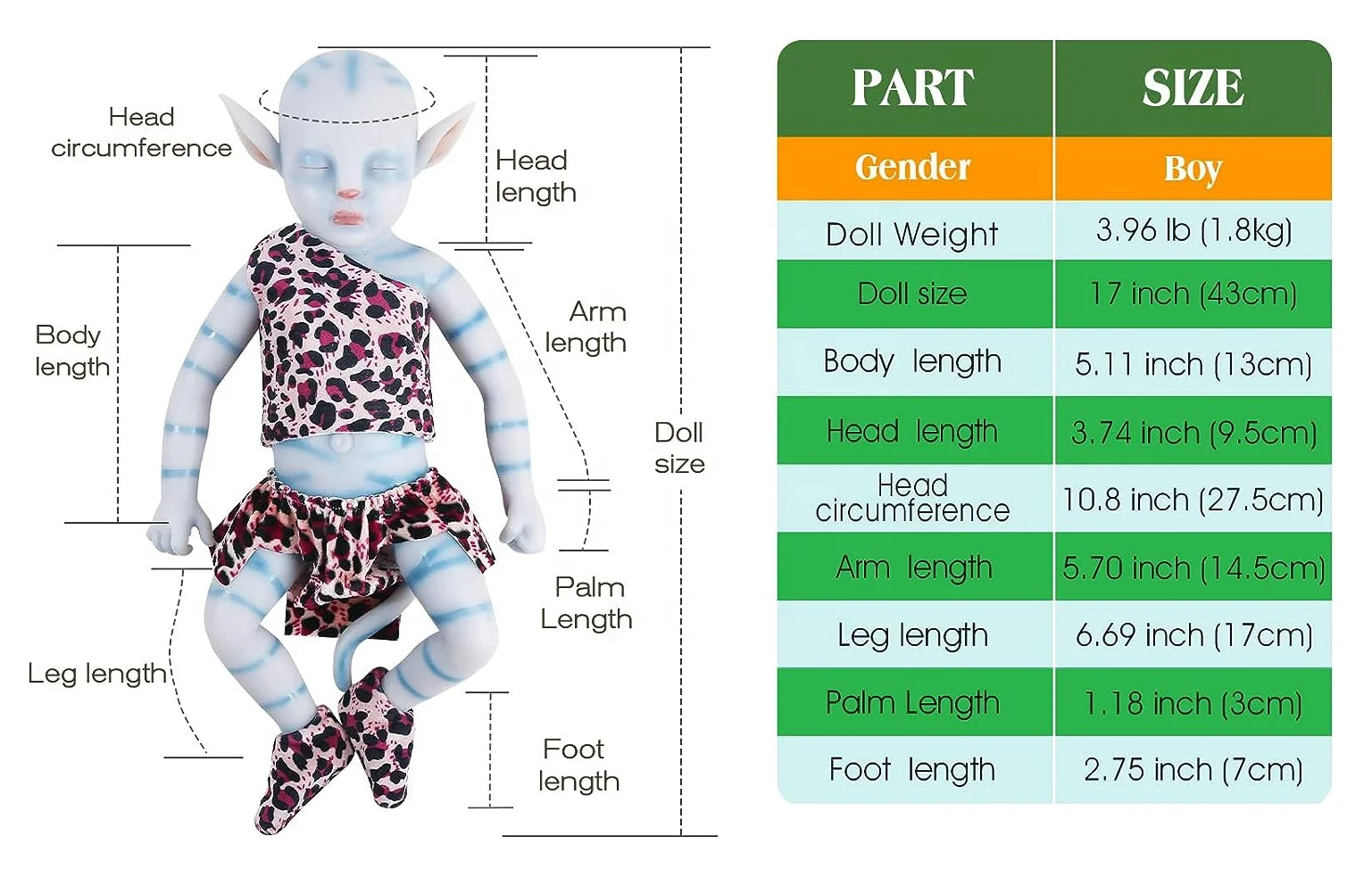 17 Inch Realistic Sleeping Avatar Baby Close Eye Soft Silicone Special Dolls for Children Collection