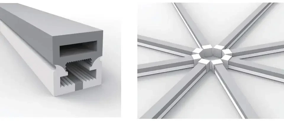 12*12mm Silicone LED Strip Profile for Neon Flex Rope Light Bendable Silicone Led Aluminum IP67 Silicon 80 8mm Rose Lighting 0.5