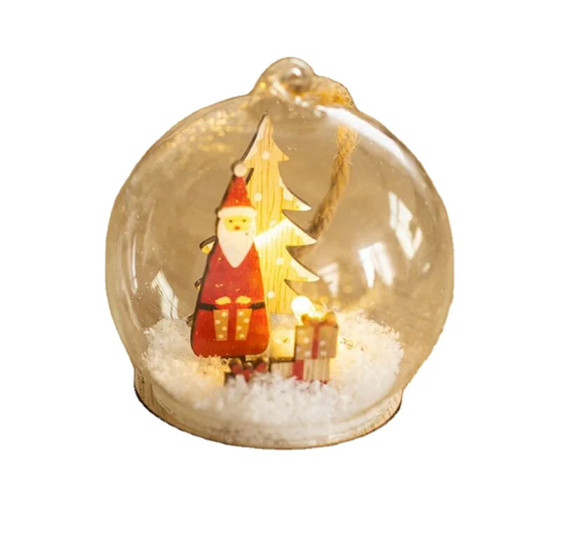 Globe Christmas Ornament light music snow globe for Christmas Creative home decoration Christmas Balls Ornament LED