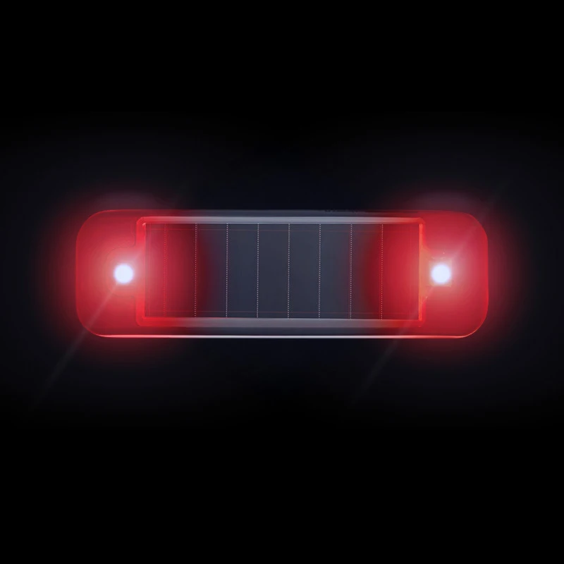 Solar led warning light Car anti-rear-end free wiring flashing light Motorcycle bike rear red and blue flashing light