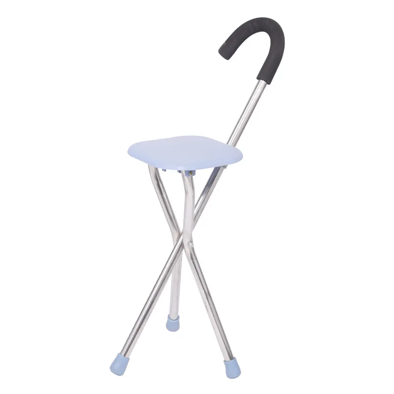 Three Legs Cane Chair Stainless Steel Stool Elderly People Outdoor Travel Cane Chairs Portable Cane Stool