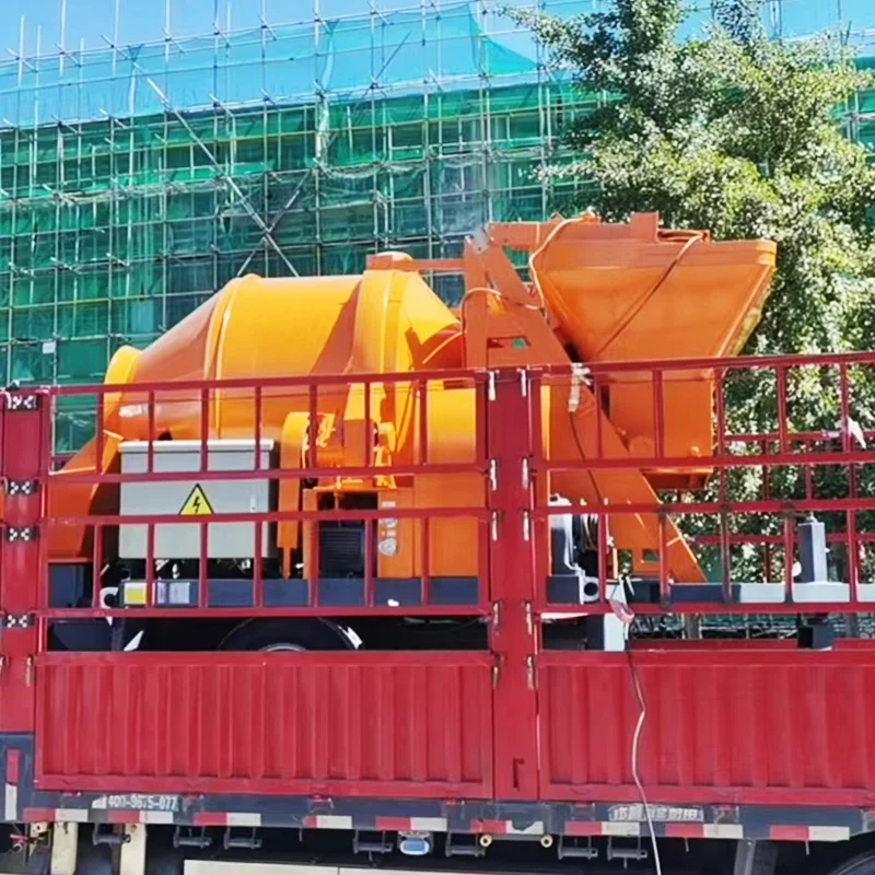 2023 новый дизайн бетономешалка ZBJ40C с насосом для продажи емкость 40 м3/ч мобильный
