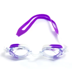 Swimming caps and glasses supplier colorful funny frames kids swim goggle with anti-fog film