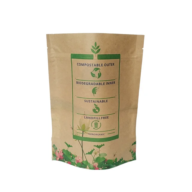 100% Eco-friendly Material Certified PLA Compostable Paper Bag