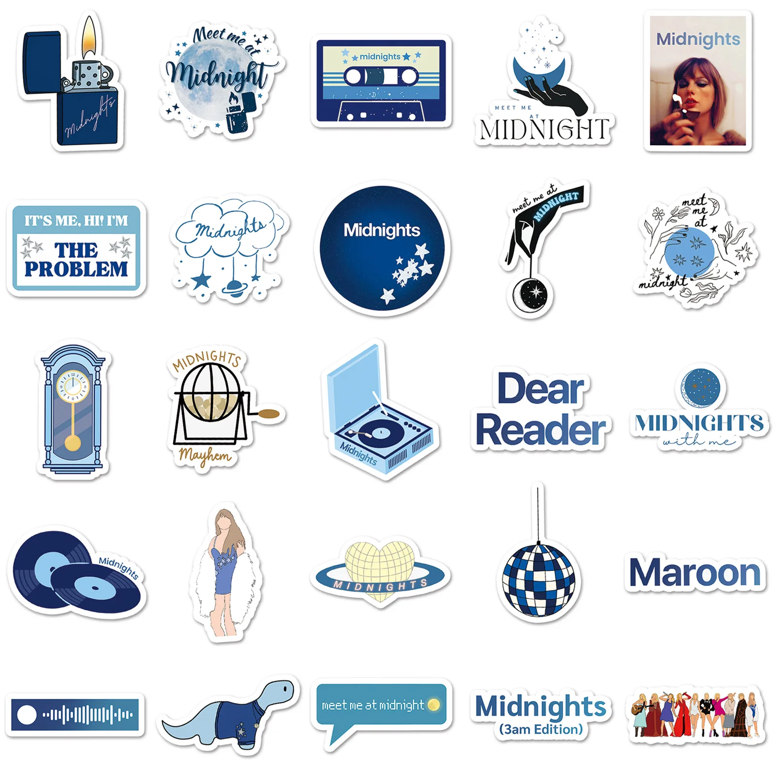 50pcs Midnights Music album Taylor stickers graffiti stickers Scrapbook vinyl singer celebrity fans sticker