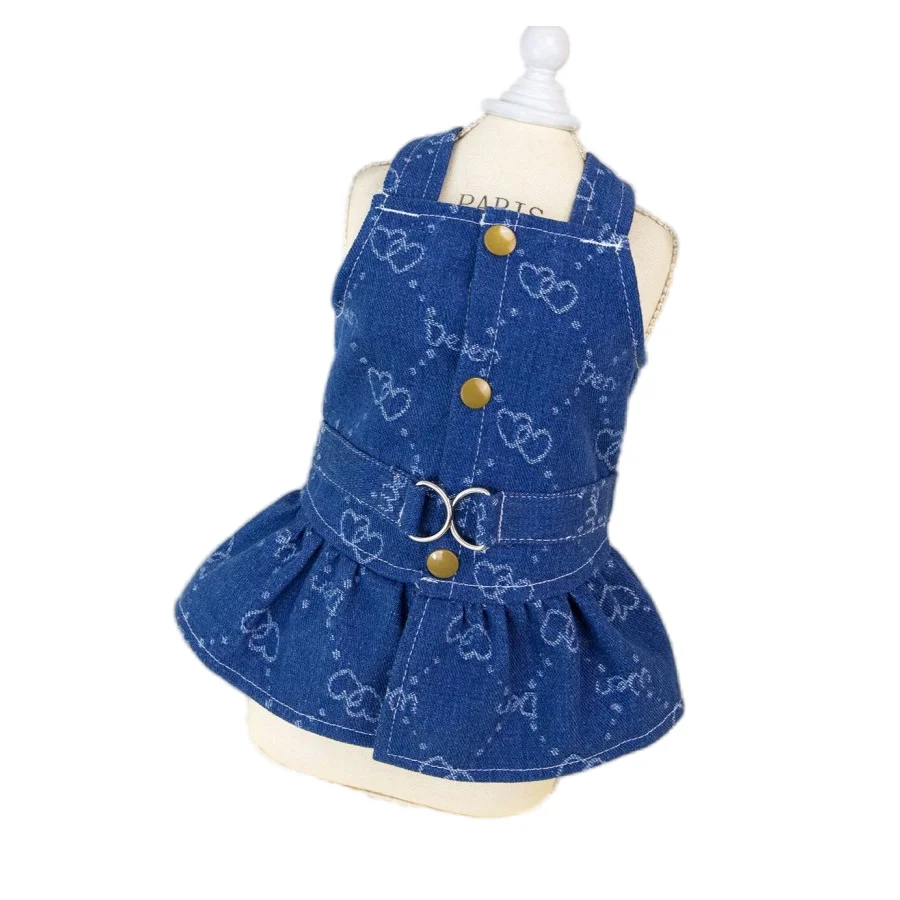 Dog Dresses Cute Bowknot Cat Princess Vest Skirt with D-Ring Pet Spring Summer Clothes Puppy boys girls Walking Harness Outfits