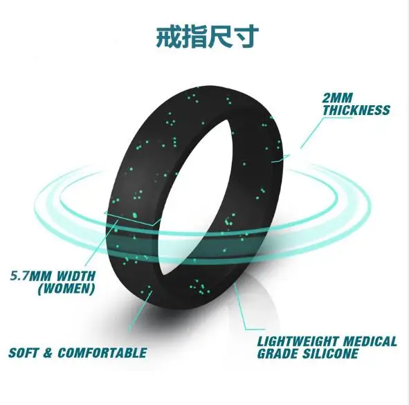 10pack hot selling silicone jewelry ring  women wedding ring sets