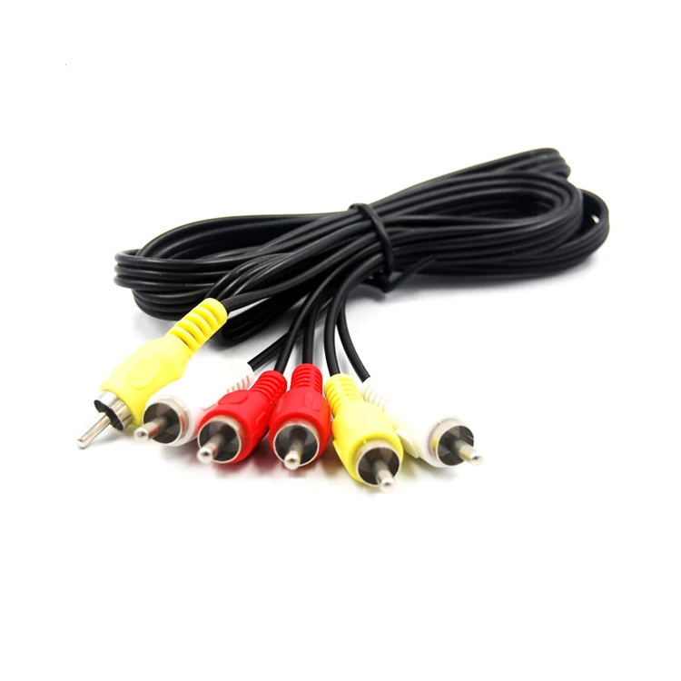 3 RCA Cable Audio Video Composite Male to Male DVD Cable (6 Feet)