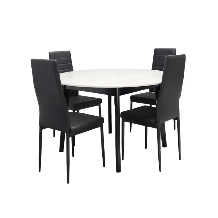 Modern Kitchen Cheap Wholesale Luxury Home Furniture Wooden Top Dining Table With Metal Legs Dining Table Set