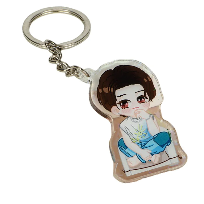 Custom-made bulk promotional acrylic sublimation keychain blanks with