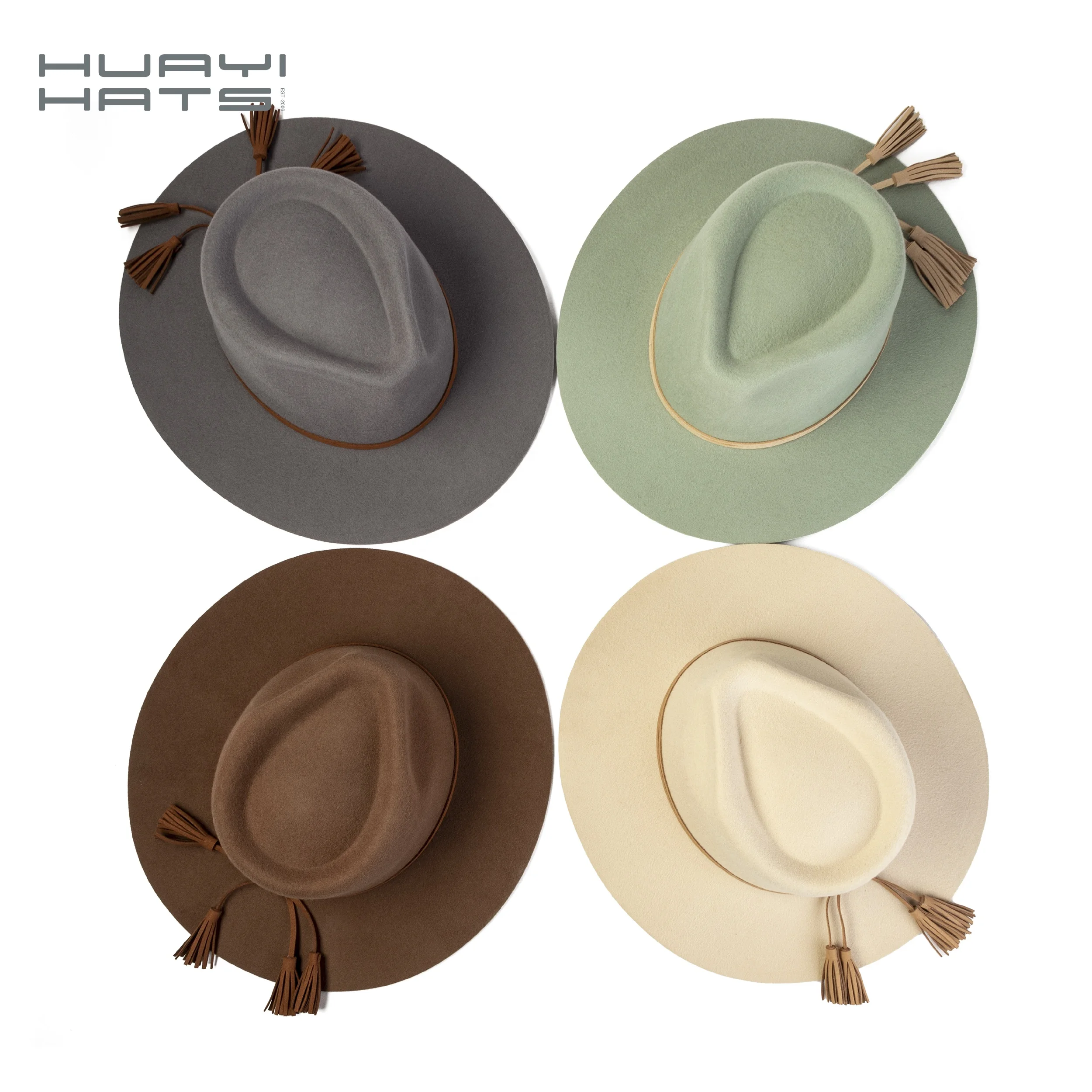 Зима 100% шерсть ткань hatbands фиолетовый цвет с эффектом потертости шляпа широкими полями для женщин фетровая шляпка шерстяная перьями