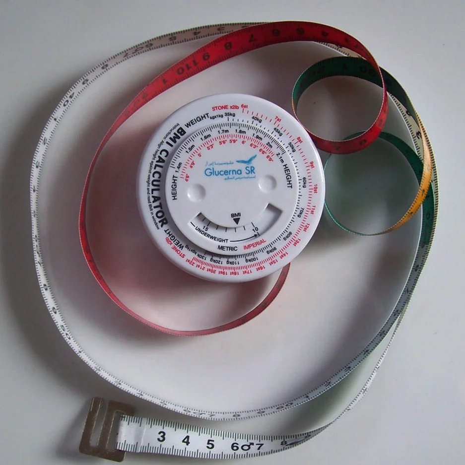 High Quality 150cm Body Mass Index Retractable Measure BMI Calculator Tape for Diet Weight Loss