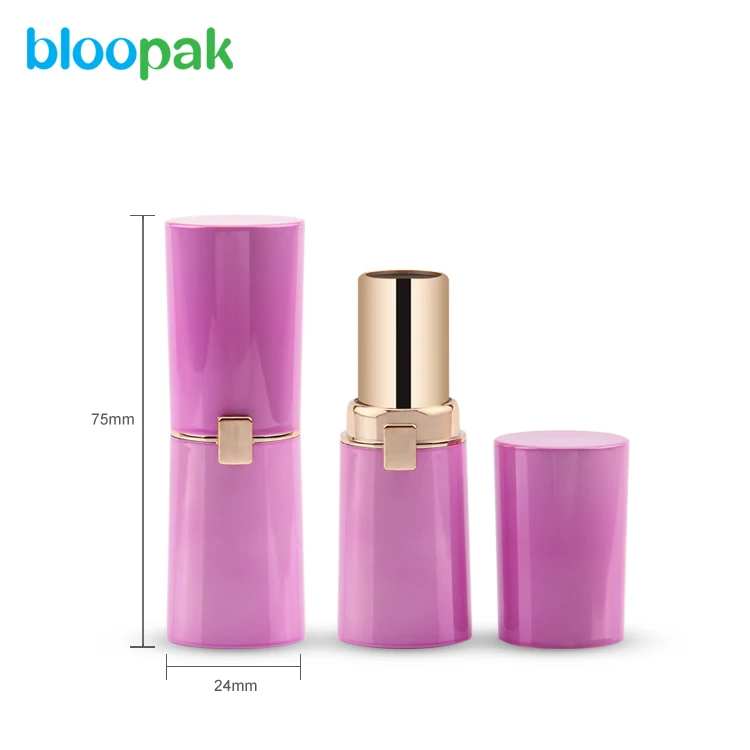 Wholesale new desgin beauty custom lipstick packaging,unique aluminum empty lip balm tubes,glittery luxury pink lipstick tube