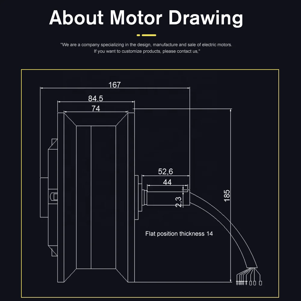 OEM ODM 48v 60v 72v rear electric 11 inch wheel 2000w cheap scooter brushless hub 5.5 kg skateboard dc motor